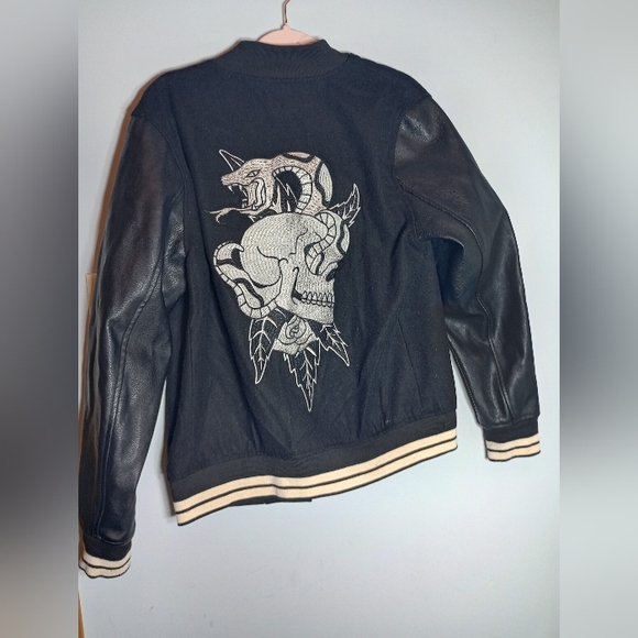 PacSun Other - Black Jacket with Snake and Skull Embroidery